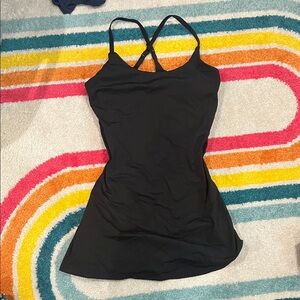 Chic Black Athletic Strappy Dress